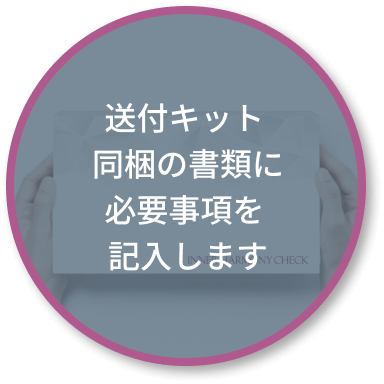 送付キット同梱の書類に必要事項を記入します